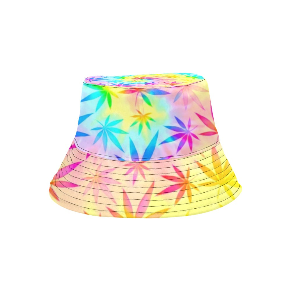Rainbow Weed Tie-Dye Bucket Hat