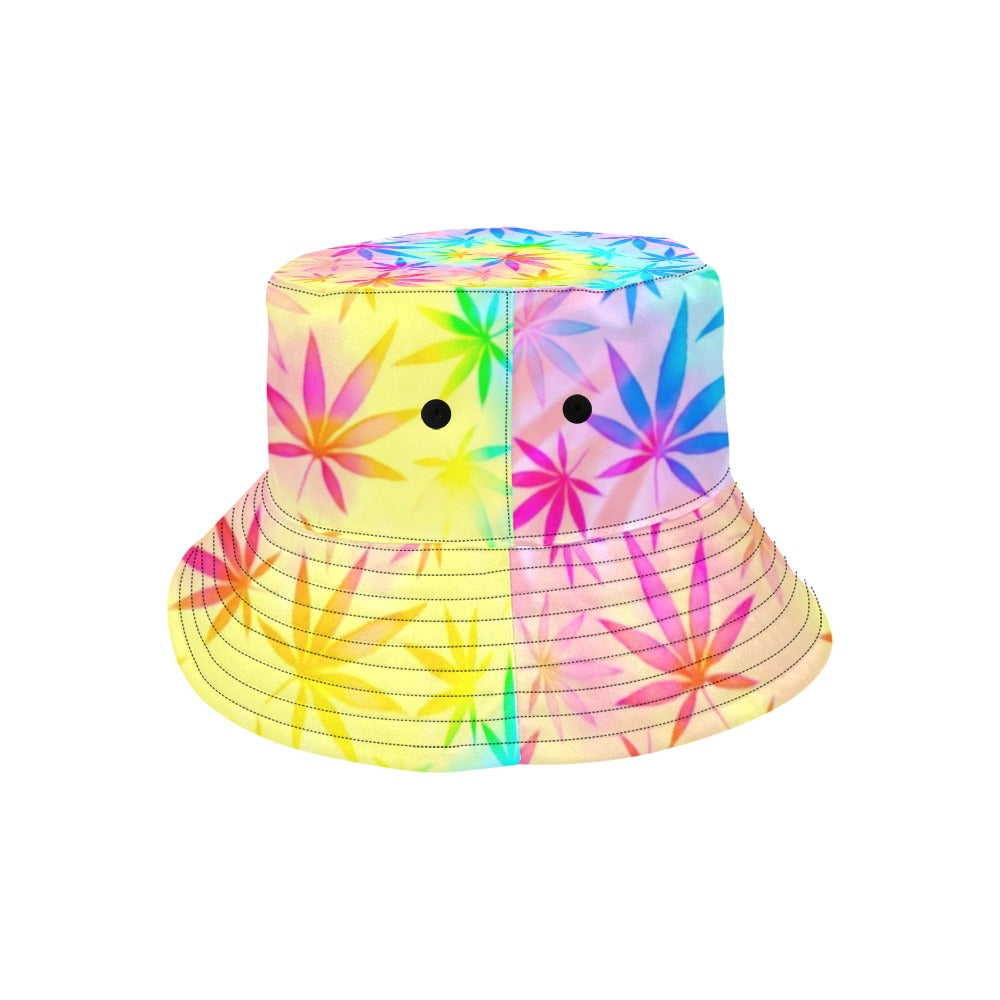 Rainbow Weed Tie-Dye Bucket Hat